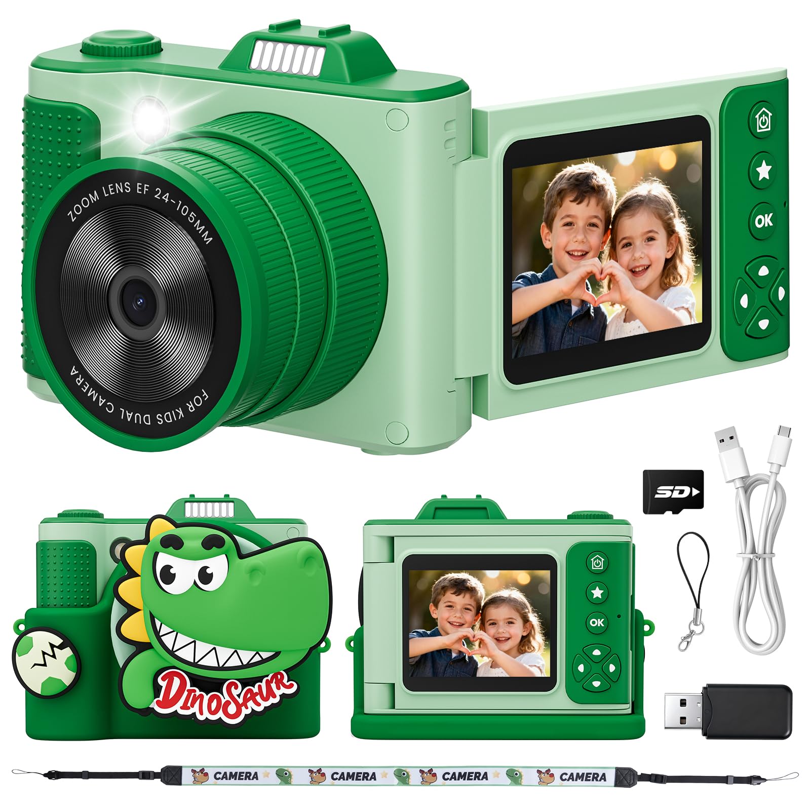 Kids Digital Camera for Girls Boys Age 3-10, My First Camera, 1080P HD Video, Toddler Camera Easy to Use, Shockproof Durable, Toys Gift for Kids