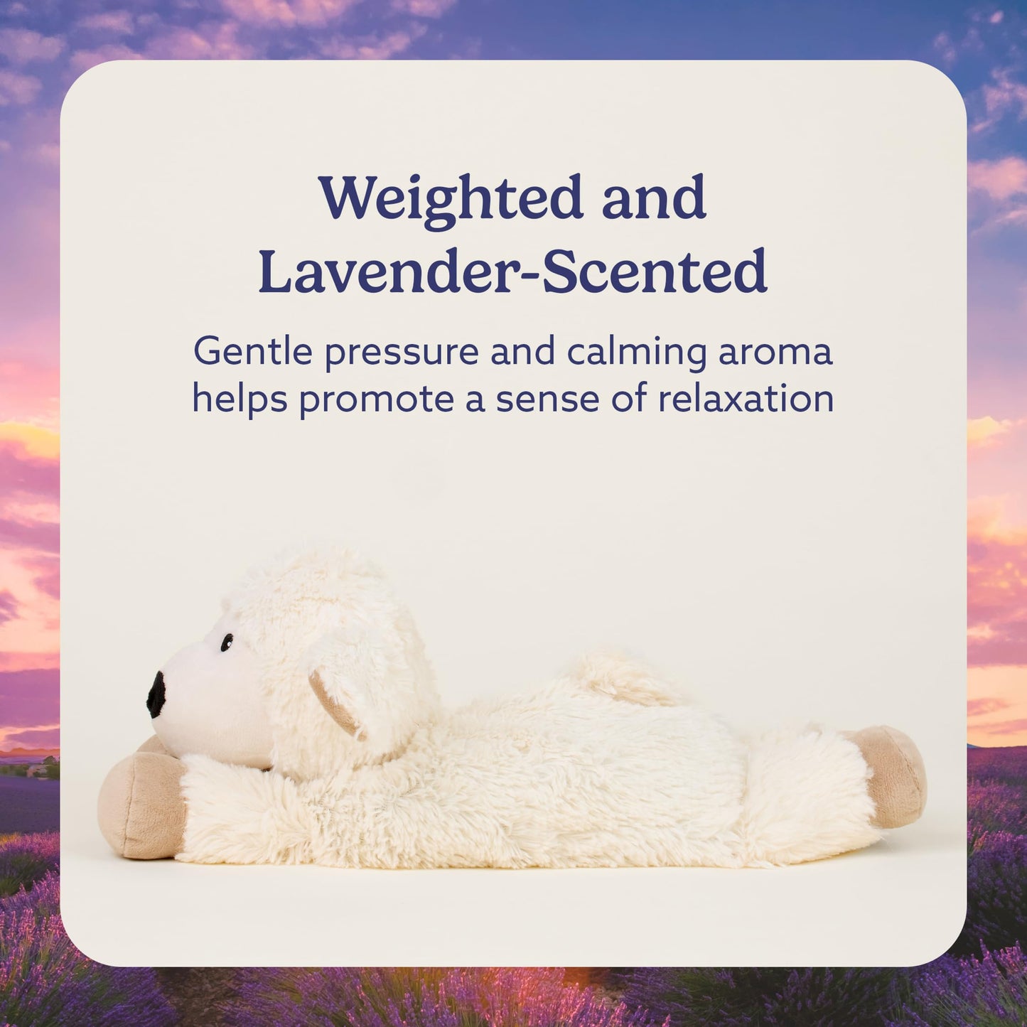 warmies Microwavable & Weighted Stuffed Animals, Laying Sheep - Heated Stuffed Animal Plushie for Warmth & Comfort - Cute Soft Plush Toys for Adults