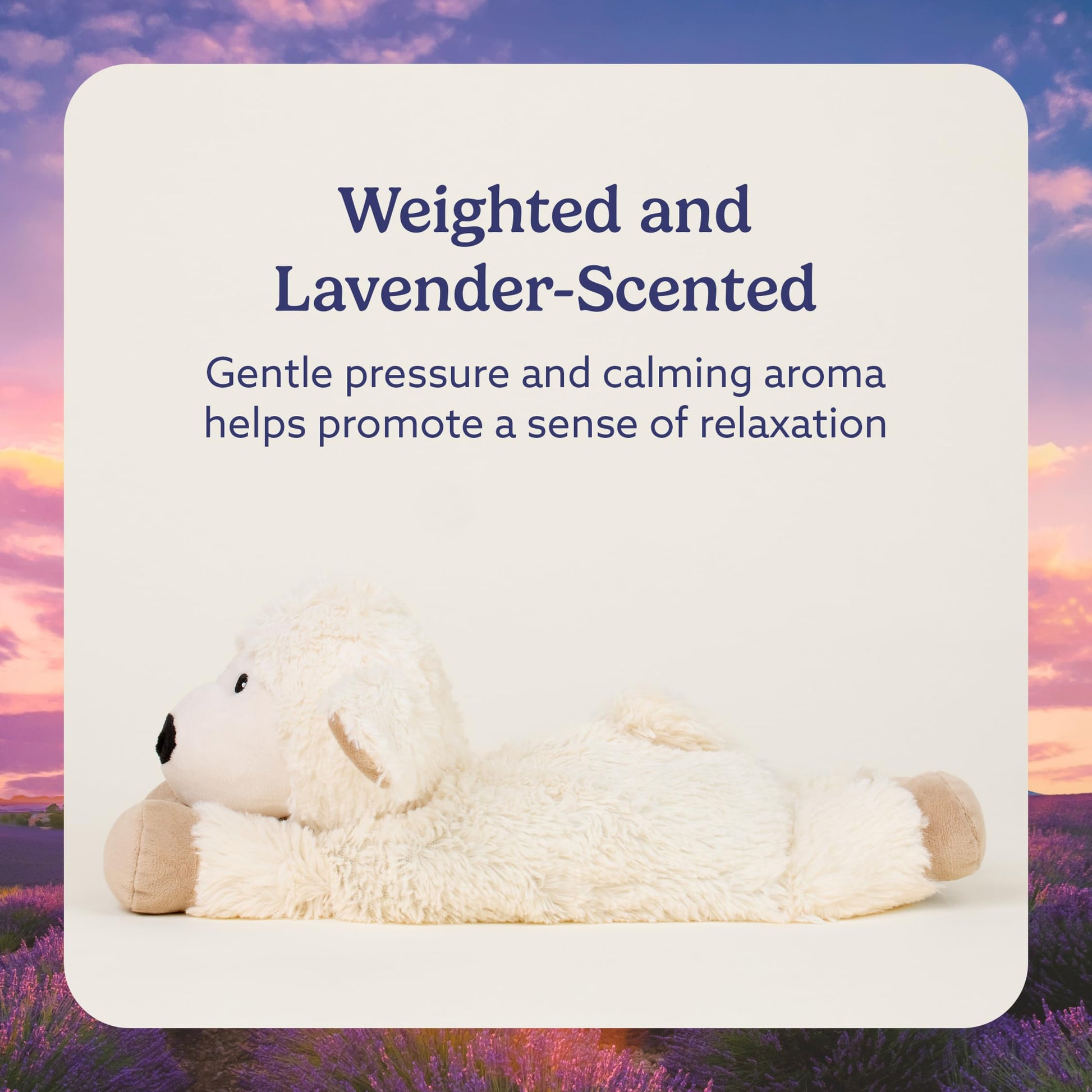 warmies Microwavable & Weighted Stuffed Animals, Laying Sheep - Heated Stuffed Animal Plushie for Warmth & Comfort - Cute Soft Plush Toys for Adults