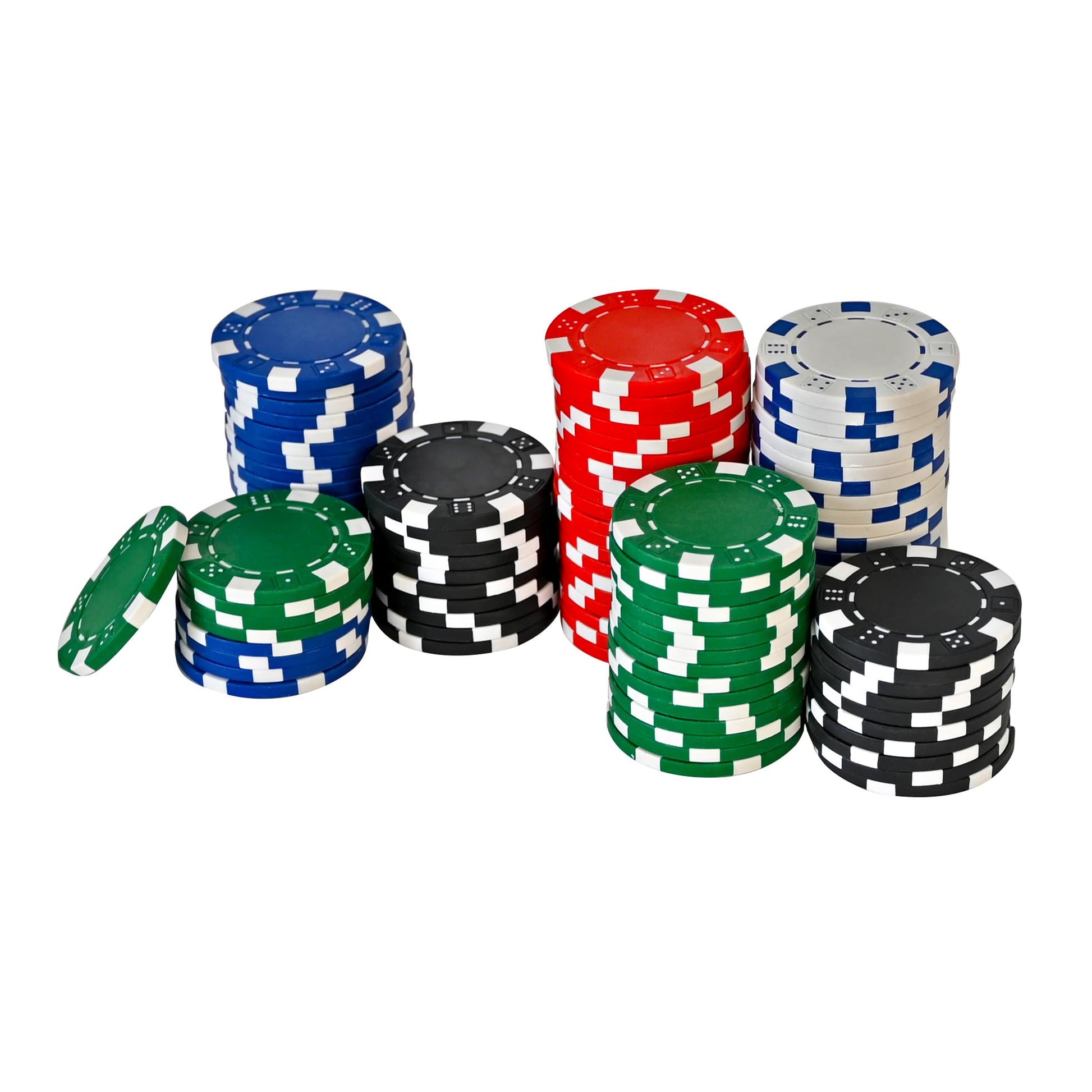Elbow Room Games 100-Piece Poker Chip Set with Tray - Casino Style Plastic Chips for Texas Hold'em, Blackjack & Home Game Nights