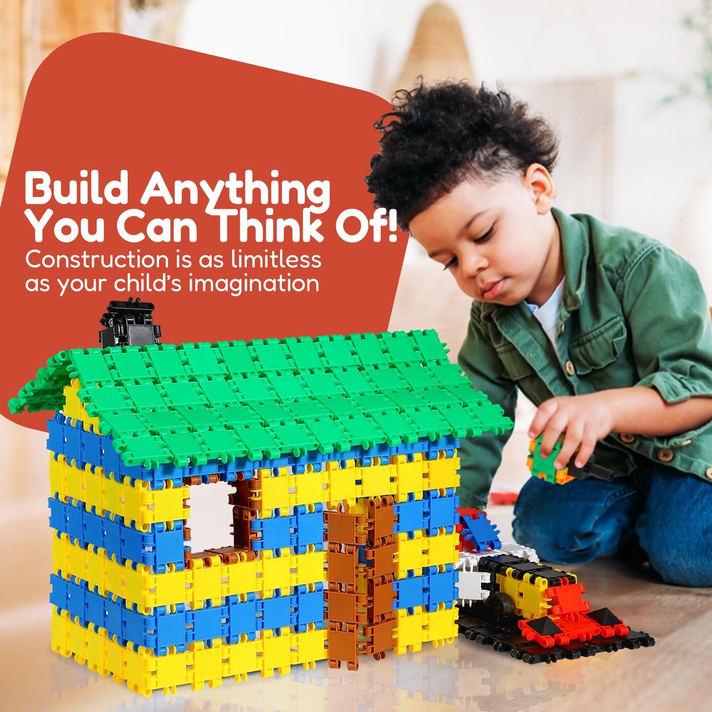 Beblox Building Blocks for Kids - 250-Piece Connecting Tiles Set - Interlocking Building Blocks for Kids, STEM Toys Kit, Fun & Educational Gifts