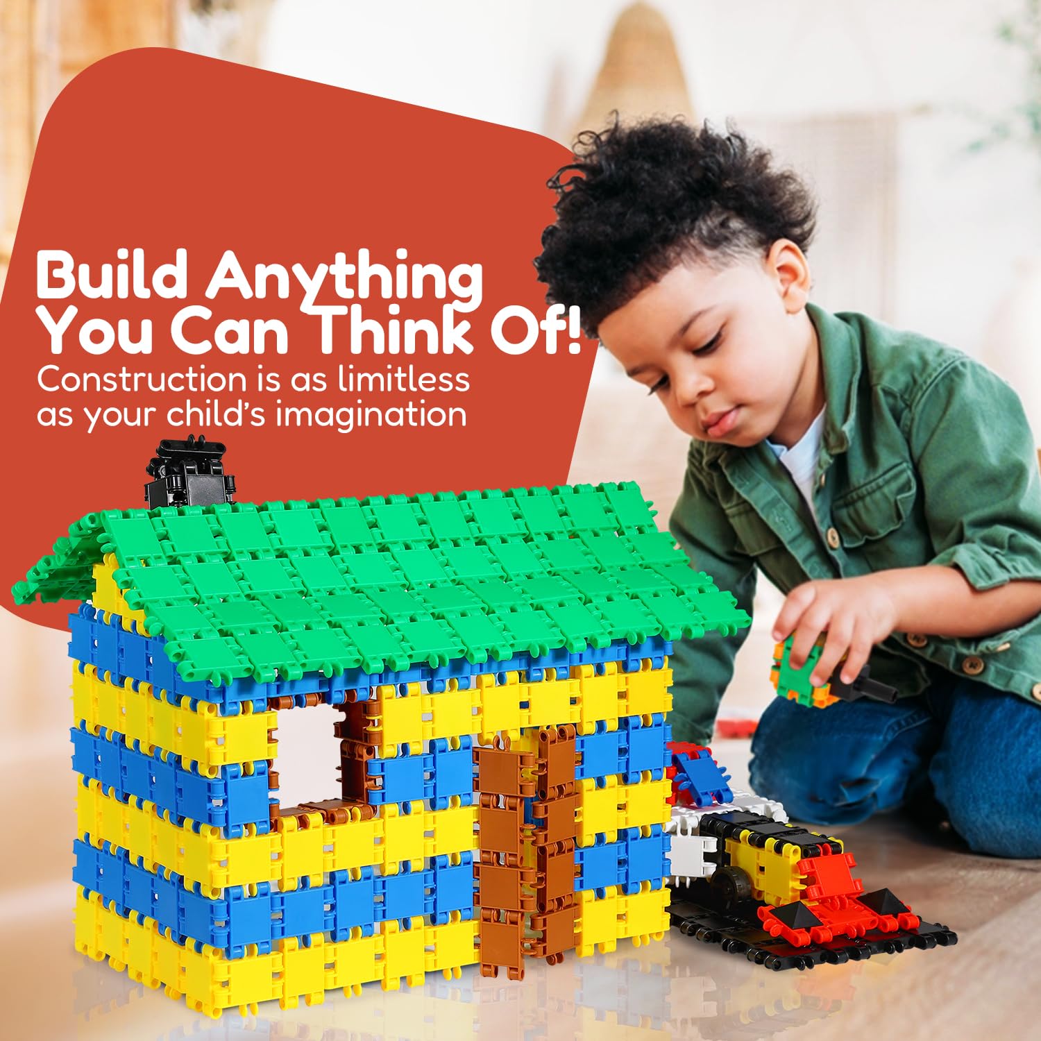 Beblox Building Blocks for Kids - 250-Piece Connecting Tiles Set - Interlocking Building Blocks for Kids, STEM Toys Kit, Fun & Educational Gifts