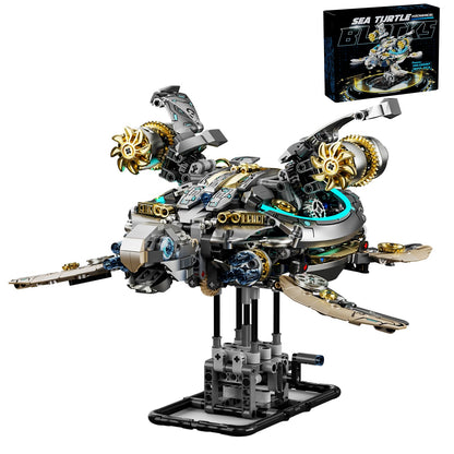 Myth Qholve Mechanical Turtle Building Block with Hand-Crank Gear Motion