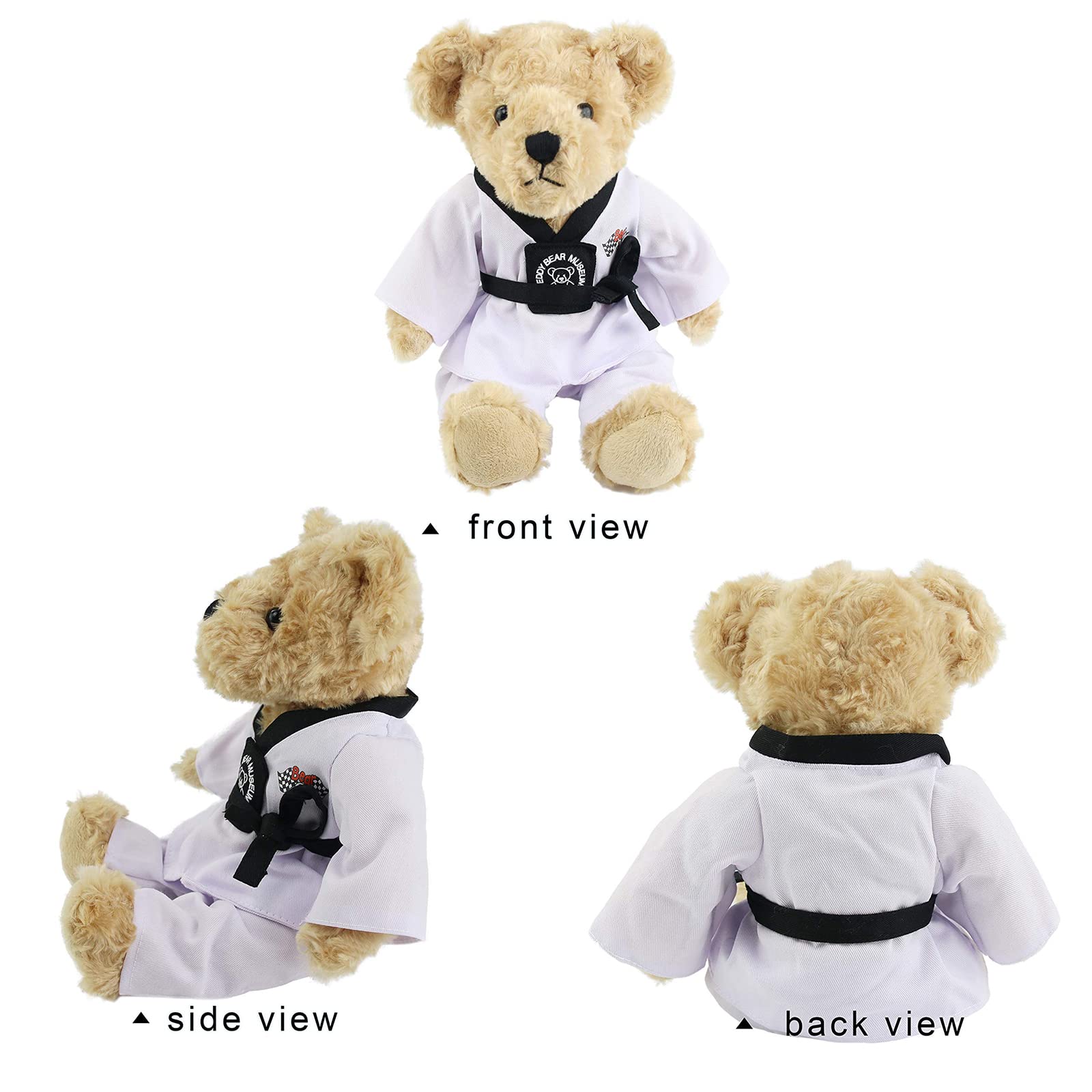 Houwsbaby Taekwondo Teddy Bear Stuffed Animal Karate Bear Martial Arts Plush Toy Adorable Gifts for Taekwondo Kids Black Belt Presents for Girls