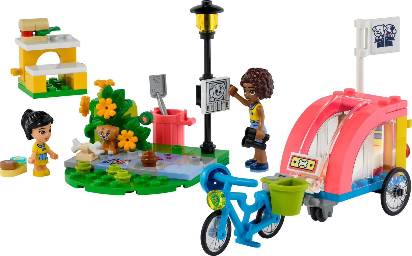 LEGO Friends Dog Rescue Bike Building Set, Pretend Play Animal Toy Playset for Pet-Loving Kids, Girls and Boys Ages 6 and Up with Puppy Toy Pet Figure