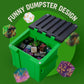 Ravonixis MTG Dumpster Deck Box Commander Box-Holds 100+ Sleeved Cards-Funny Commander case with Inner Tray -3D Printed Green Trash Bin for MTG Great