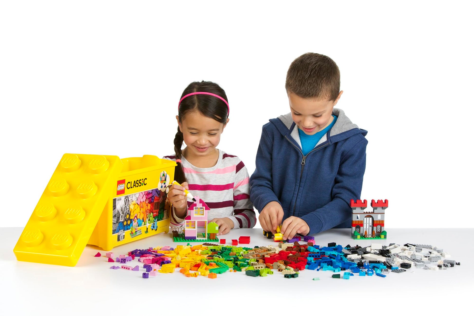 LEGO Classic Large Creative Brick Box 10698 Building Set, Toy Storage Solution for Home or Classrooms, Interactive Building Toy for Kids, Boys,