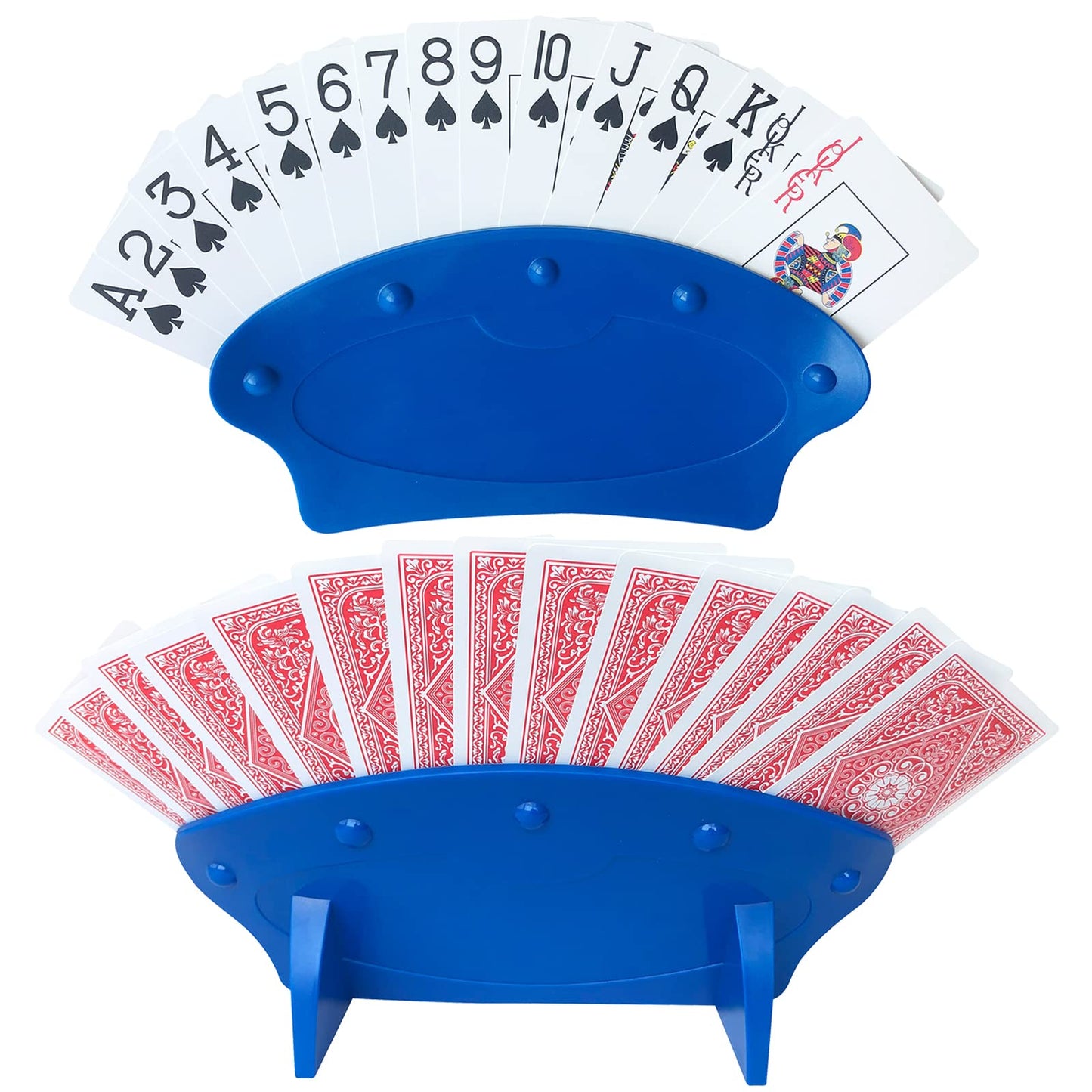 Yuanhe Card Holders for Playing Cards - 4Pack Adults Kids Seniors Canasta Cards Game Set Great for Poker Parties Family Game Nights