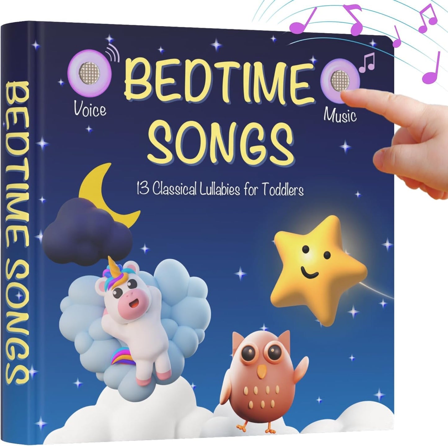 LEARNING BUGS Bedtime Songs - 13 Timeless Lullabies for Little Ones, Musical Books for Toddlers, 28-Button Music Book, Musical Toys for Toddlers 1-3