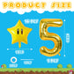 16PCS Foil Star Balloons, 40Inch Number 5 and Star Foil Balloons For Game Theme 5th Birthday Party Decorations Children Party Supply Party Decor ?5th?