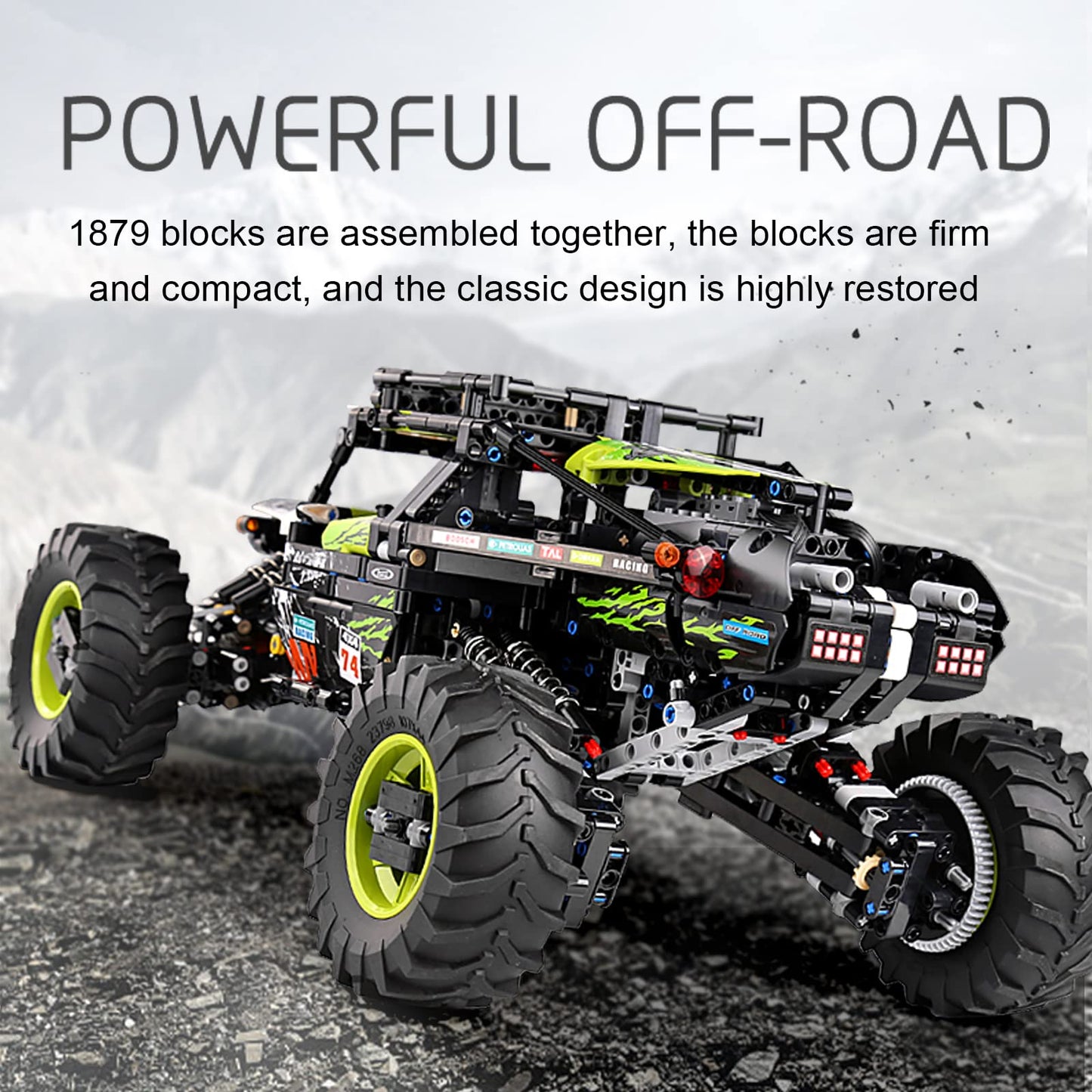 Mould King 18002 RC Climbing Car Building Kits, 1879 Pieces MOC Building Blocks 4X4 Off-Road Truck Model Sets, Stem Remote Control Car Bricks Toys