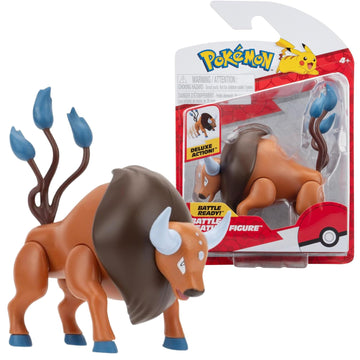 Pokémon Tauros Battle Feature Figure - 4.5-Inch Tauros Battle Ready Figure with Leg Kick Attack, PKW3369