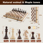 15 Inch Wooden Chess Set with Folding Board and Chess Piece Storage Slot, Handmade Portable Travel Chess Game Sets for Kids Adults Beginner and Pros