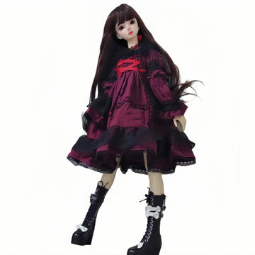 YHYQiFei Bjd Doll Clothes for 1/3 1/4 1/6 Handmade Cute Skirts Suitable for 11.8 18 24 inch BJD SD Doll Gifts for Doll Lovers (Red, 1/6)