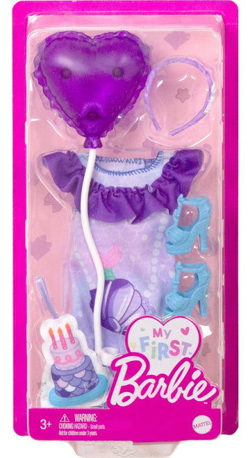 Barbie My First Barbie Clothes, Fashion Pack for 13.5-inch Preschool Dolls, Setwith Mermaid Birthday Accessories & Party Supplies