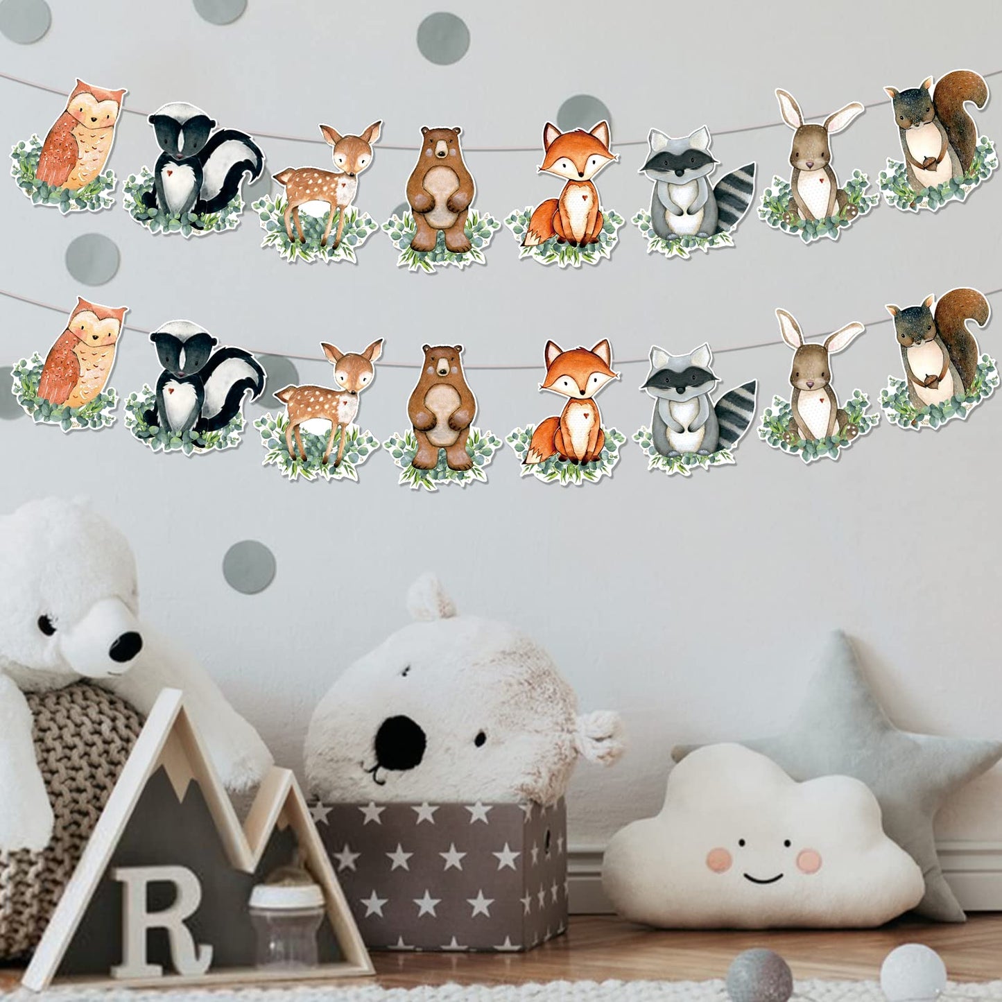 Woodland Baby Shower Decorations Banner: 2Pcs Woodland Animals Baby Shower Banner Woodlands Birthday Decorations Neutral Forest Animals Gender Reveal