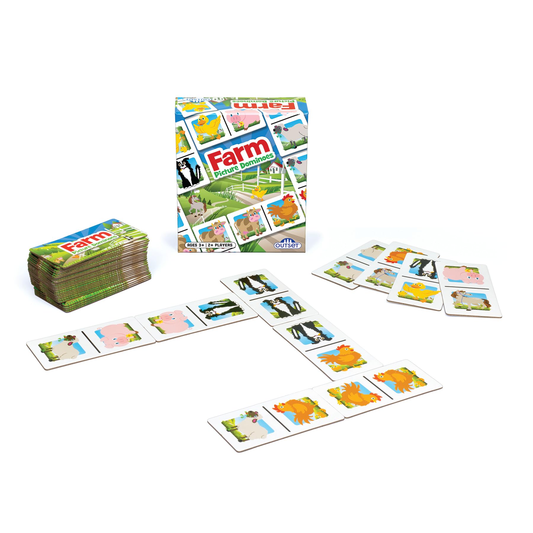 Picture Dominoes: Farm Themed Matching Game for prechoolers - Contains 36 Dominoes - for 2 or More Players Ages 3 and up by Outset