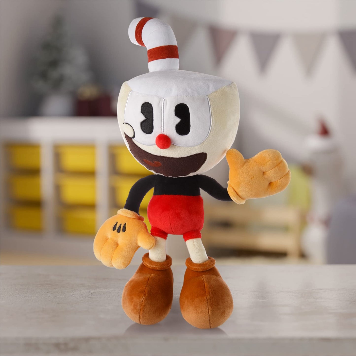 Cuphead Plush Toy 15 Inches - Plush Toy -Super Soft and Huggable Stuffed Doll of The Cuphead Show! Character for Kids and Fans of All Ages - Perfect