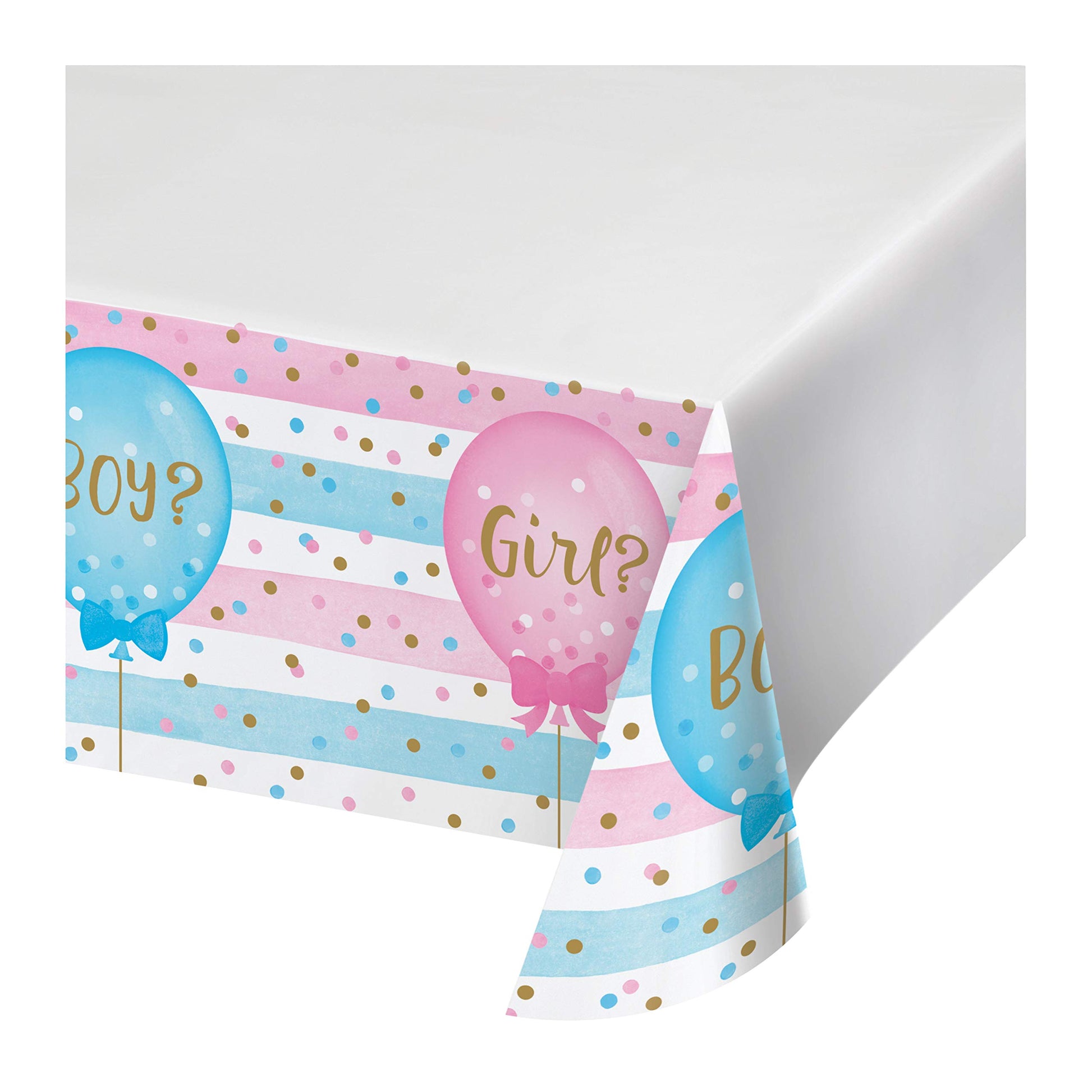 Creative Converting 336690 Gender Reveal Balloons Plastic Tablecloth