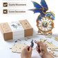 3D Wooden Puzzles for Adults, Blue Dragon Clock with Pendulum Model Kit, 3D Puzzles for Adults Room Home Decor DIY Wall Clock Kit, Holiday Birthday