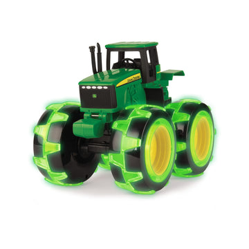 TOMY Monster Treads Lightning Wheels - John Deere Tractor - Motion Activated Light Up Monster Truck Toy - John Deere Tractor Toys - Frustration Free
