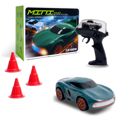 QAONIE Mini RC Car, 1:64 Scale Toy Car & Remote Control Integrated Design.