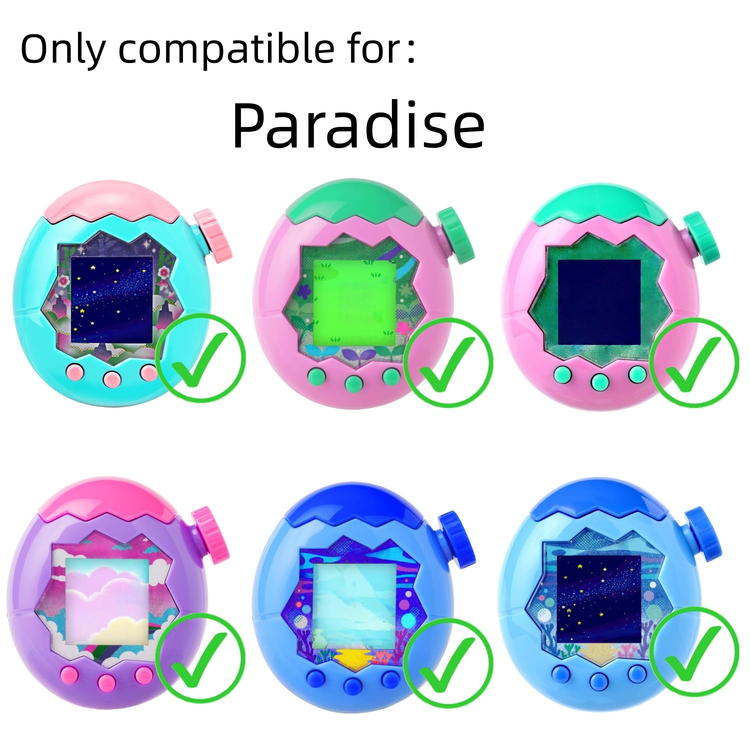 Aemus Screen Protector Compatible for Tamagotchi Paradise, Full Coverage PET Clear Film