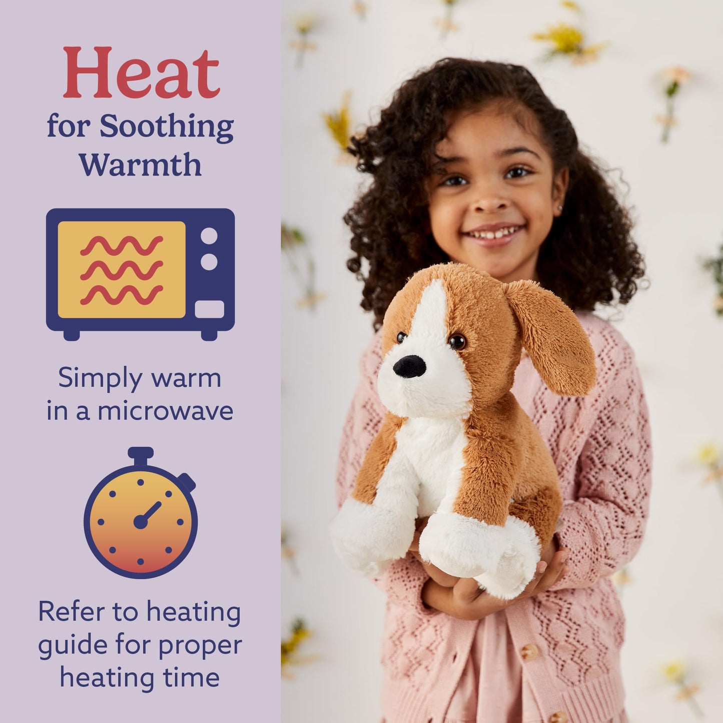 warmies Microwavable & Weighted Stuffed Animals, Beagle - Heat Therapy Weighted Plush - Cooling Relief Plush Toys - Lavender Scented Comfort
