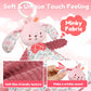 GKDOMS Baby Lovey Rabbit Stuffed Animal for Infant Boys and Girls, Security Blanket and Hand Shaker Set Newborn Stuffed Hanging Animal Plush Snuggle