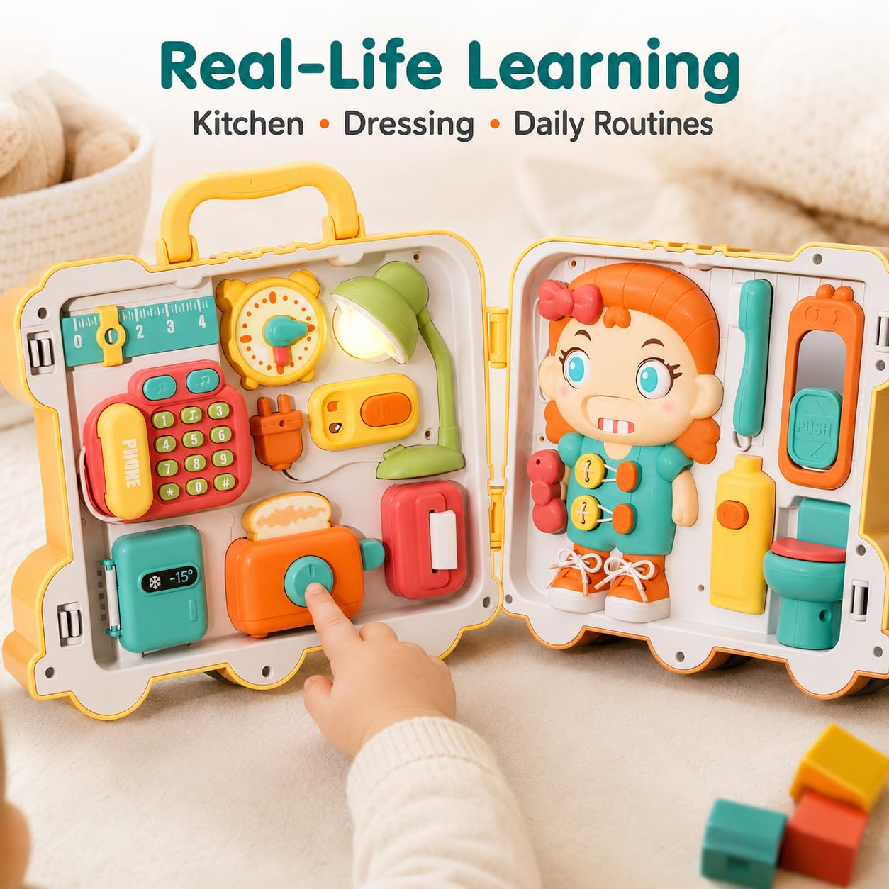 Musical Montessori Busy Board for 1 Year Old to 4 Years Old | 8-in-1 Sensory Gameplay | Educational Toys for Babies | Fine Motor Skills, Thinking