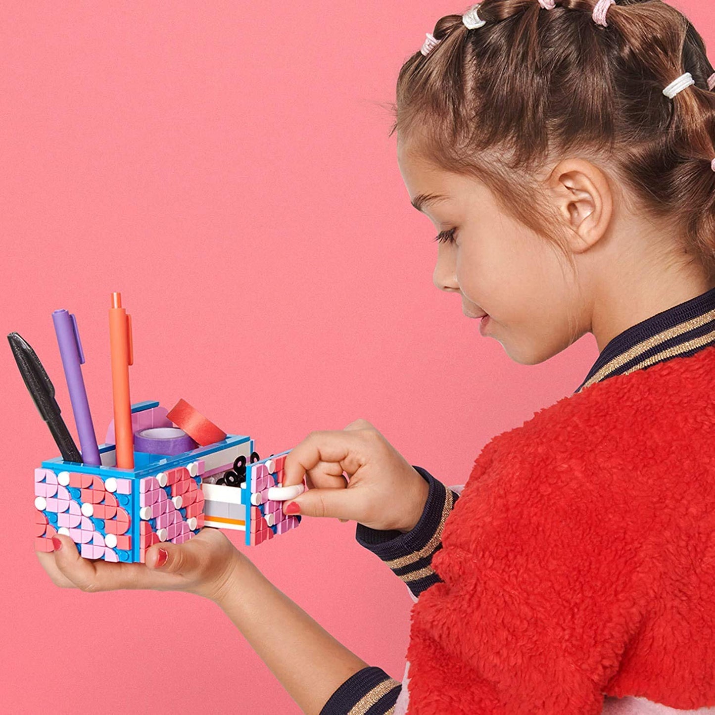 LEGO DOTS Desk Organizer 41907 DIY Craft Decorations Kit for Kids who Like Designing and Redesigning Their Own Room Decor Items to Use, Makes a Fun