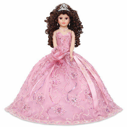 18” Quinceañera Last Doll with Umbrella Dress Stand - Última Muñeca Mis Quince Años Keepsake, Traditional Hispanic Mis 15 Doll, Ceremony & Table