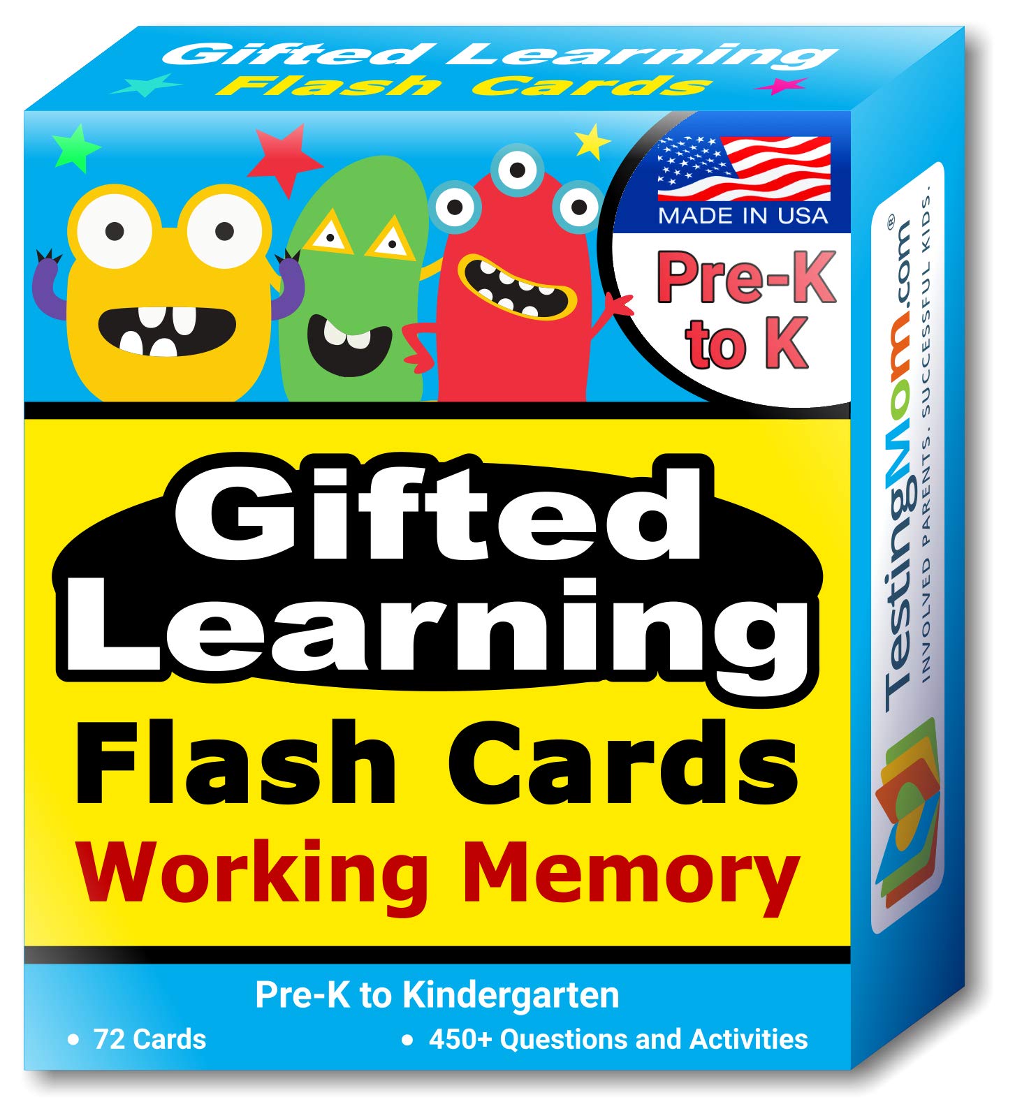 TestingMom.com Gifted Learning Flash Cards - Focus and Memory for Pre-K - Kindergarten - Gifted and Talented Educational Toy Practice for CogAT Test