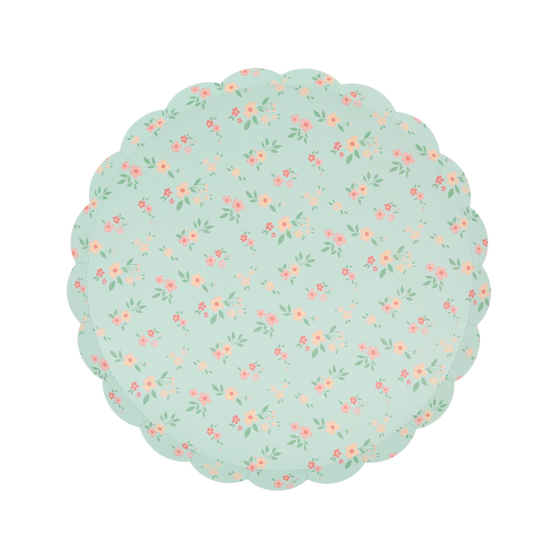 Meri Meri Floral Paper Plates (Pack of 8), Floral Disposable Plates for Party, Scalloped Edge, 2 Sizes (Dinner and Side)