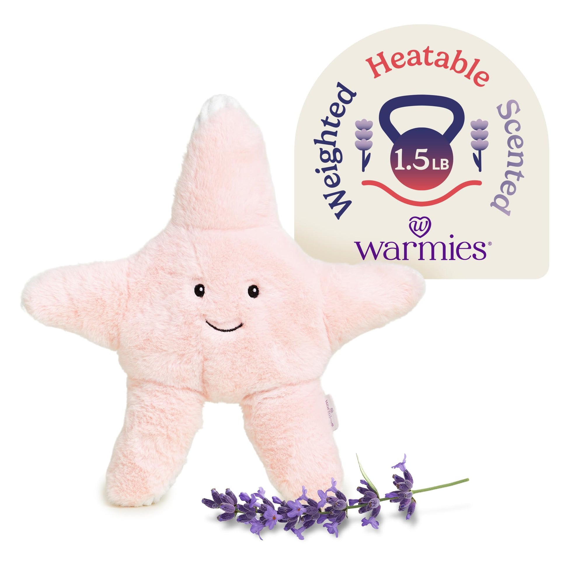 warmies Microwavable & Weighted Stuffed Animals, Starfish - Heated Stuffed Animal Plushie for Warmth & Comfort - Cute Soft Plush Toys for Adults