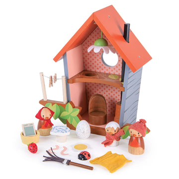 Tender Leaf Toys - Robin’s Nest Box - Wooden Toy Birdhouse with Bird Family and Accessories - Imaginative Play Set - Develop Creative Storytelling