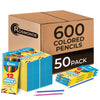 Rosmonde Colored Pencils Bulk, 50 Sets (600 Pencils), Color Pencils Set, 12 Assorted Colors, Pre Sharpened Bulk Pack for Schools, Teachers