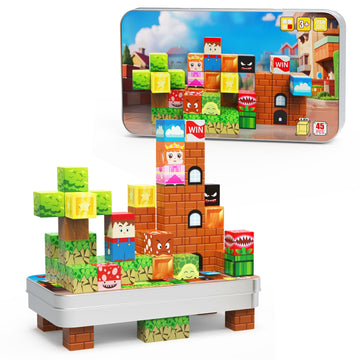 Mini Magnetic Blocks for Kids, 45PCS Travel Magnetic Cubes with Iron Box