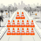 14Pcs Miniature Traffic Cones for Dollhouse, Plastic Road Sign Educational Construction Model