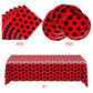 Ladybug Party Tableware Sets,20 Plates and 20 Napkins and Tablecloth87 '' x 52 '',Ladybug Theme Party Decorate Supplies
