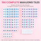 JOQQO American Mahjong Tile Set - 166 Pink Engraved Melamine Tiles 1.2 Inch - Easy Read Numbered Set with Bag, Dice, Chips, Rulebook & Reference Cards