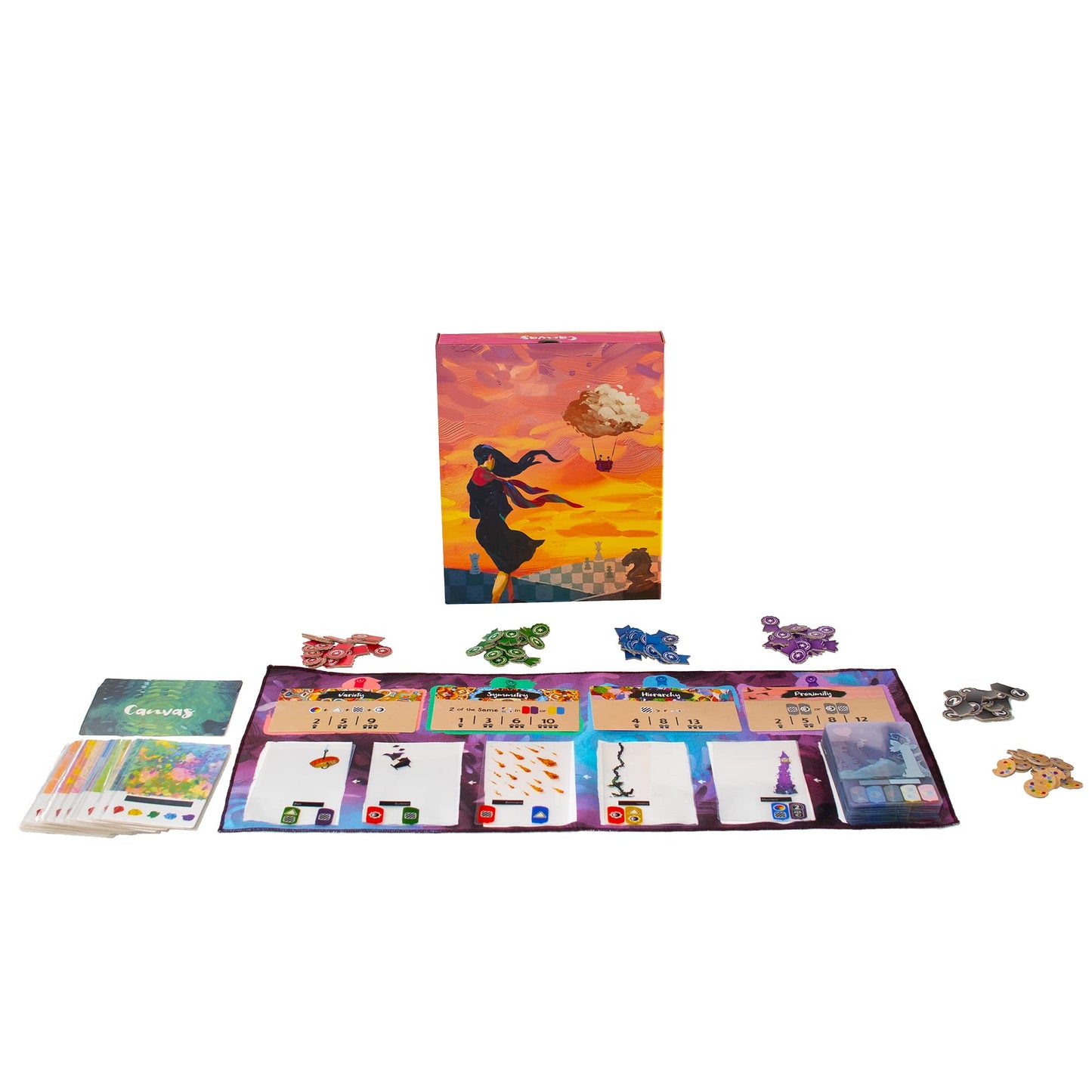Canvas - Strategic, Artistic, Card Crafting Game, Solo or up to 5 Players, Age 14+, Award-Winning Board Game with Transparent Cards, Premium