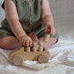 Adventure Awaits Large Wooden Toy Car Unpainted Unfinished with Removable Figures | Montessori Arts Craft Activity