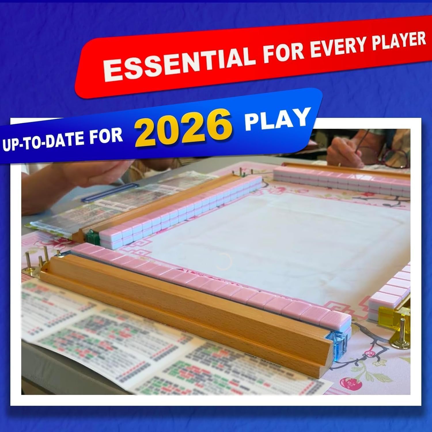Cotftr Mahjong Cards 2026, 4 PCS Mah Jongg Card Large Print, Easy to Read Rule Cards for Mah Jongg, Perfect Mahjong Accessories and Gifts for Mahjong