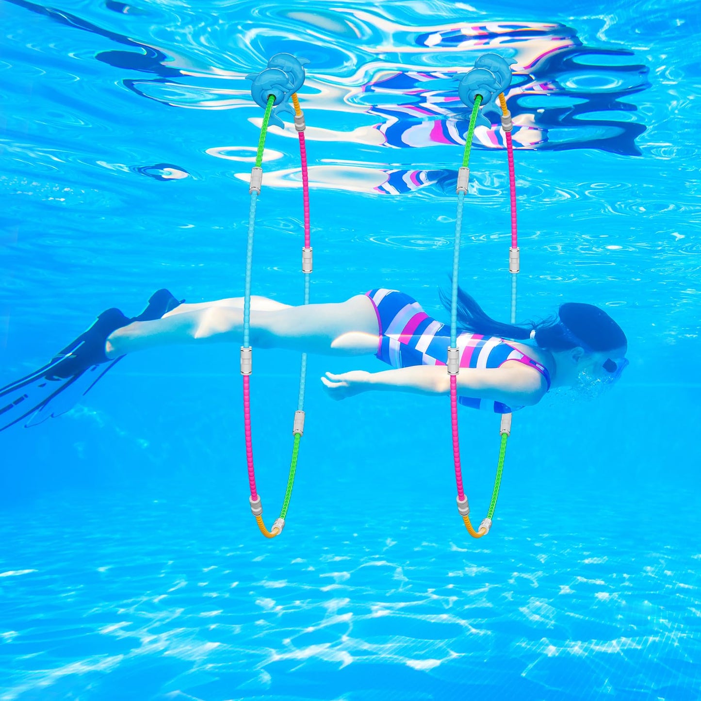 Forblader Pool Ring Toys, 2-Pack Water Sports Swim Rings for Kids, Underwater Swim Thru Ring for Pool, Ideal Pool Games Toy for Kids Aged 5, 6, 7, 8