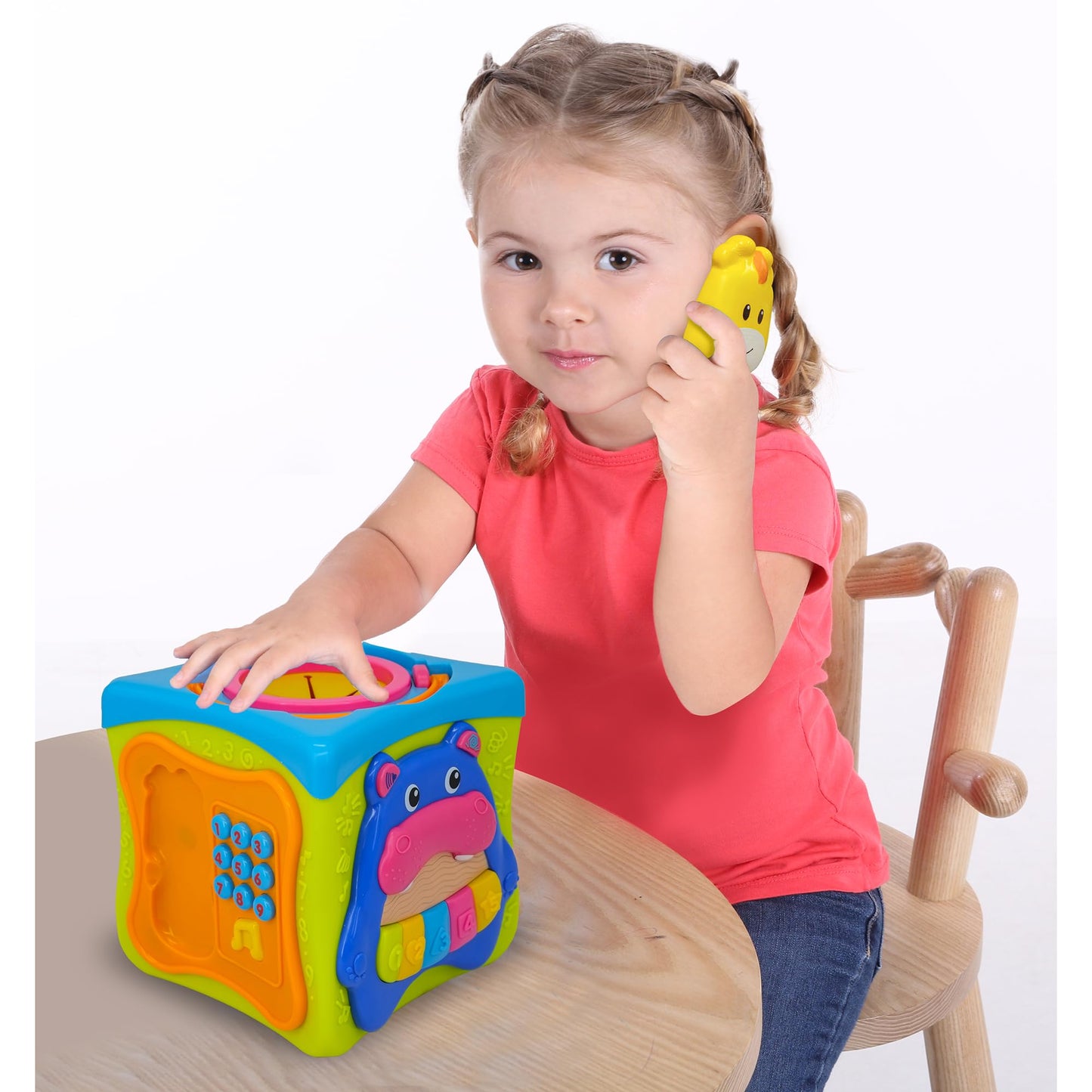 Kiddieland Light & Sound Activity Cube - Toddler Musical Shape Sorter Toy
