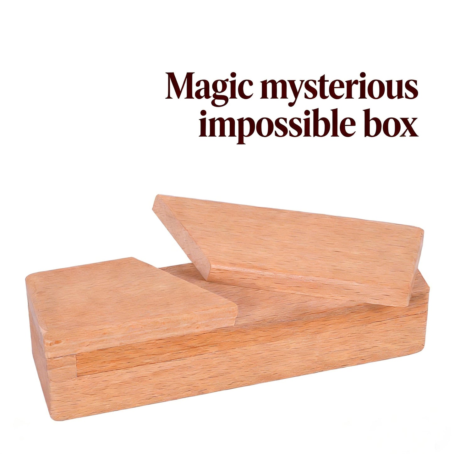 MAGIKON Wooden Brain Teaser Puzzle Box, Secret Opening Hidden Compartment