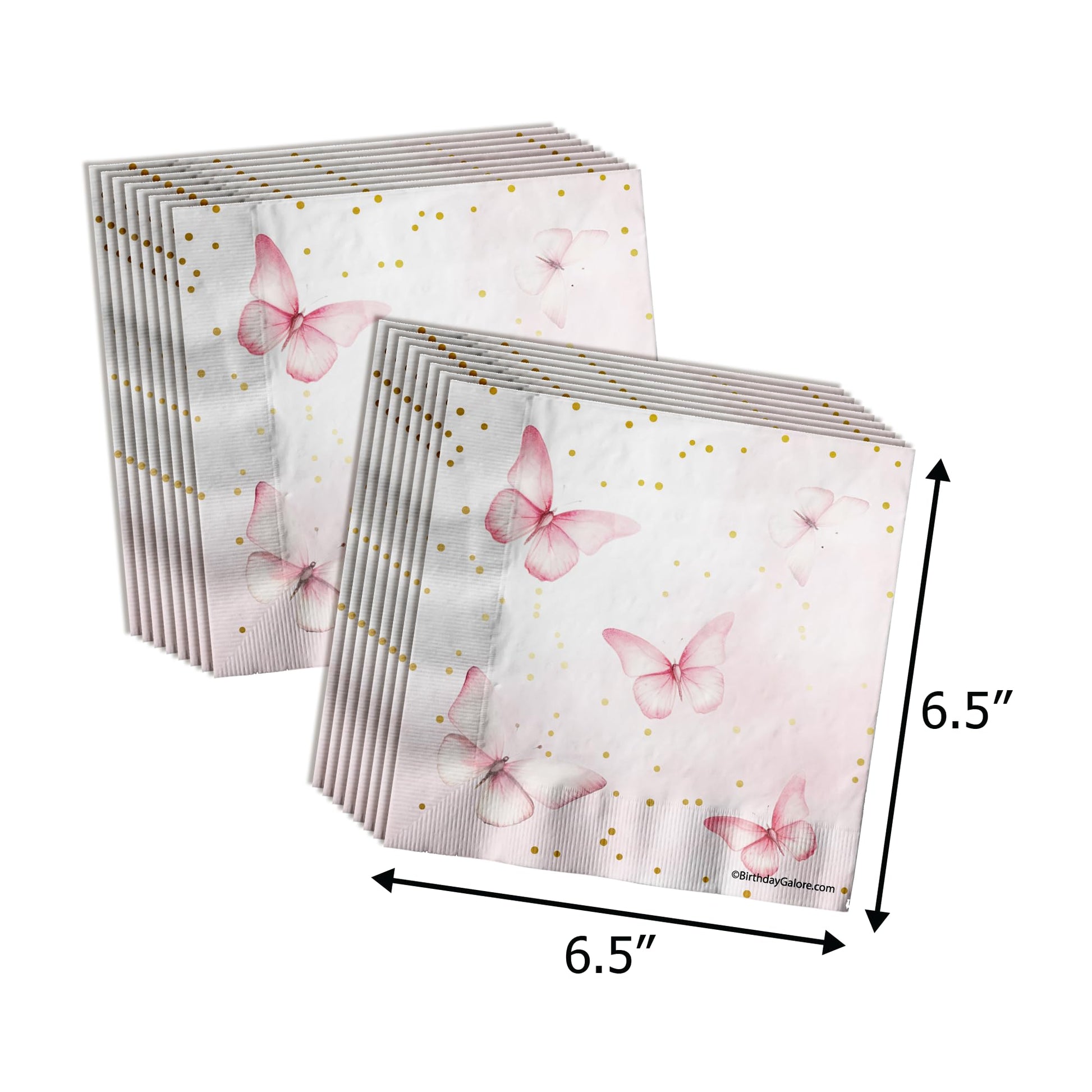 Butterfly Baby Shower Party Supplies - 64 Piece Spring Baby Shower Tableware Set Includes Large 9" Dinner Plates and 8" Dessert Paper Plates Napkins