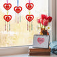 HONMOK 9 Pack for Him Her, DIY Red Love Heart Wooden Wind Chimes, Couples Art & Craft Kit for Boyfriend Girlfriend Wife Husband Valentine's Day