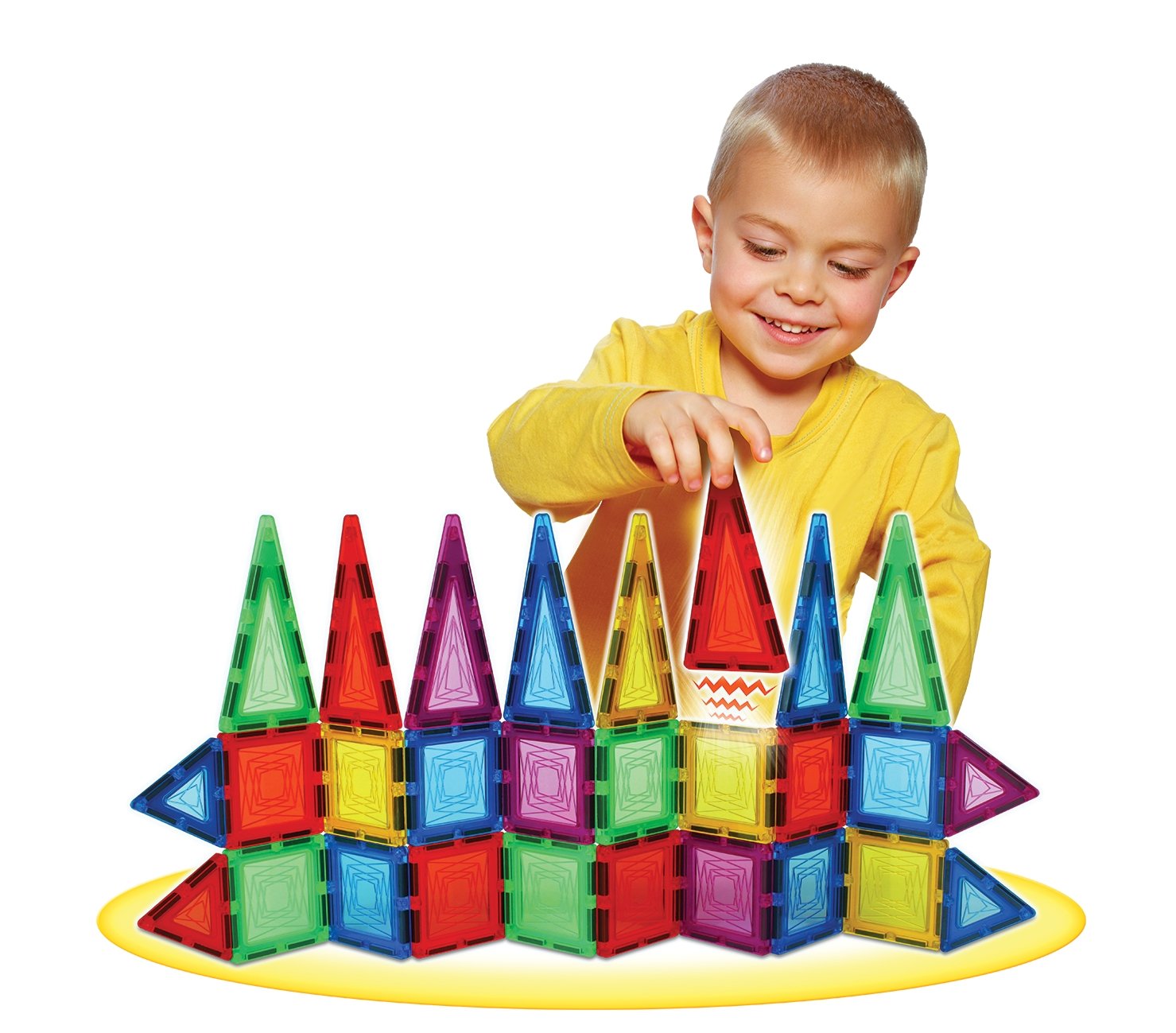 POPULAR PLAYTHINGS Mag-Snaps Magnetic Construction Set, Stem Building Toy for Kids Ages 3 & Up, Gifts for Children and Classrooms - 48 Pieces